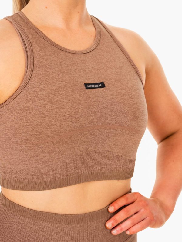 Excel Seamless Tank - Mocha Marl For Discount - Image 4