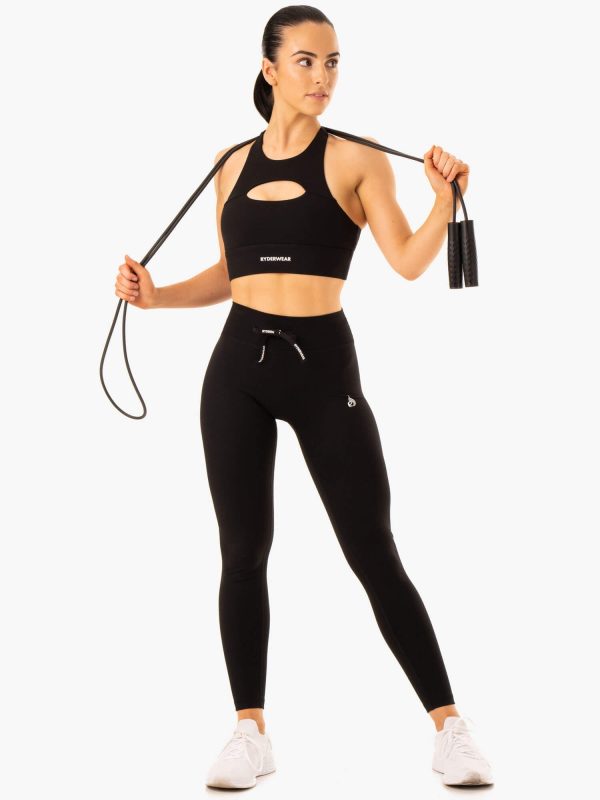 Replay Cut Out Sports Bra - Black Online now - Image 5