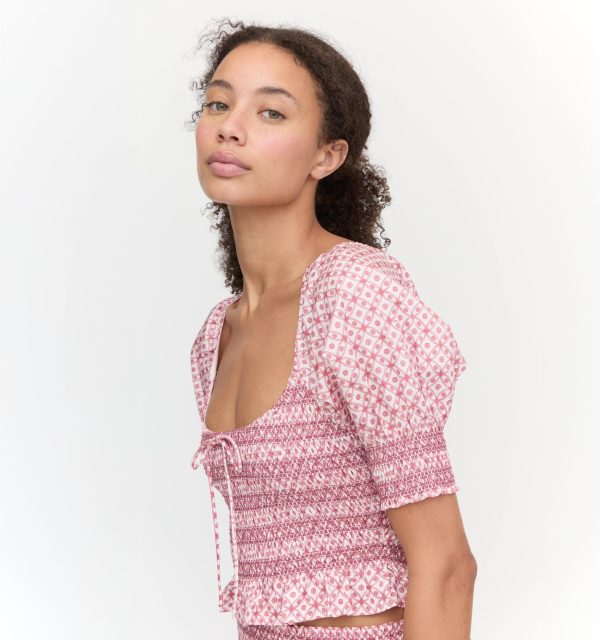 The Madeline Nap Top - Rose Circular Lattice Fashion - Image 3