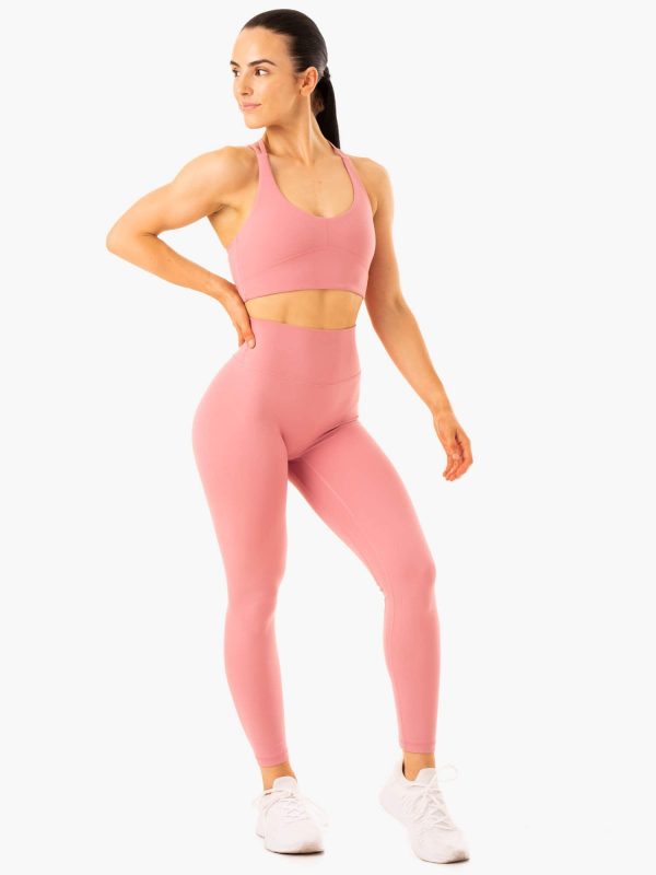 NKD Refine High Waisted Leggings - Dusty Pink on Sale - Image 4
