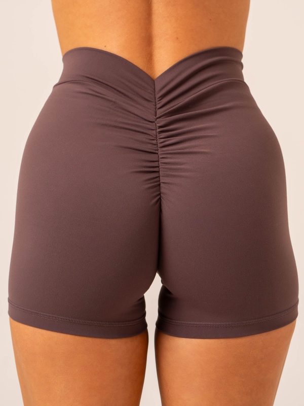 NKD V Scrunch Shorts - Plum For Sale - Image 2