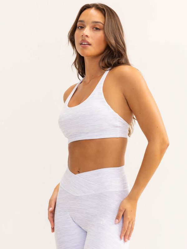 Activate Scoop Neck Sports Bra - Snow Grey Marl For Discount - Image 4