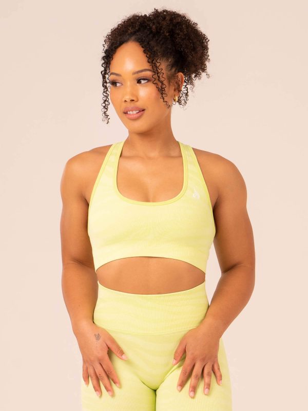Zebra Seamless Sports Bra - Lime Zebra Cheap
