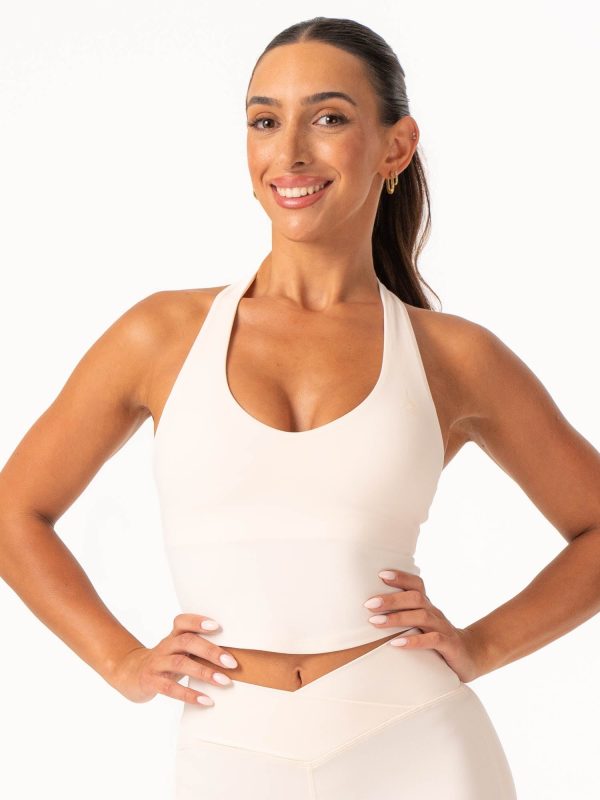 NKD Halter Shelf Tank - Off White For Sale