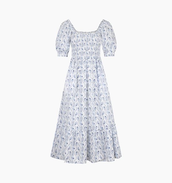 The Louisa Nap Dress - Blue Vine Stripe Online now - Image 4