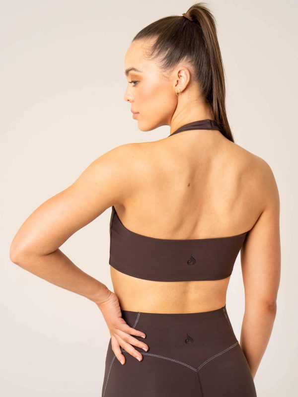 Stride Halter Sports Bra - Chocolate Fashion - Image 2