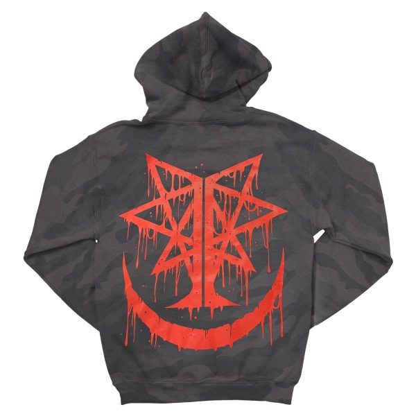 Ingested  Red Logo Black Camo  Pullover Hoodie on Sale - Image 2