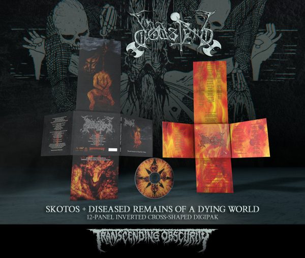 Dodsferd (Greece)  Skotos + Diseased Remnants... 12-Panel Inverted Cross-Shaped Digipak CD  Limited Edition CD Fashion