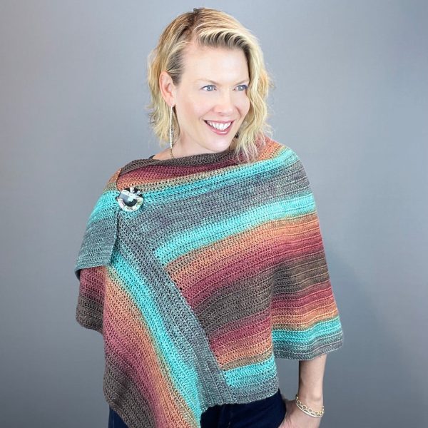 Krista Wrap Crochet Kit | Freia Superwash Merino Silk Sport & Crochet Pattern (#390) For Sale - Image 2