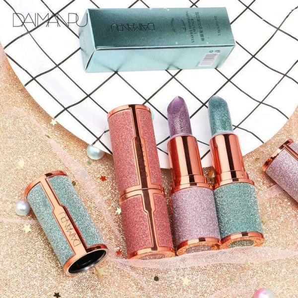 Temperature Color Changing Glitter Lipstick Waterproof Long Lasting Moisturizing Velvet Matte Lip Tint Red Pink Sexy Lips Makeup Online - Image 5